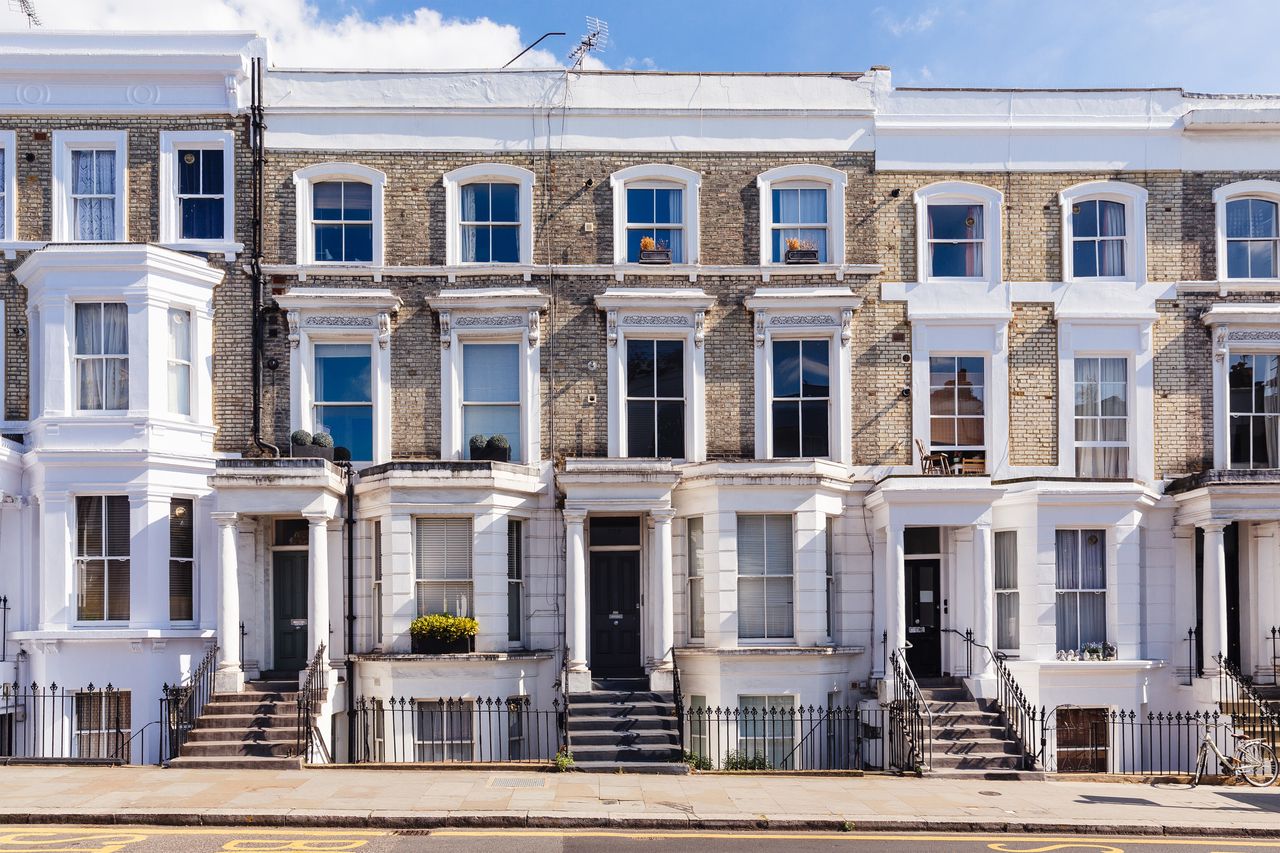 Row of houses in Notting Hill, London