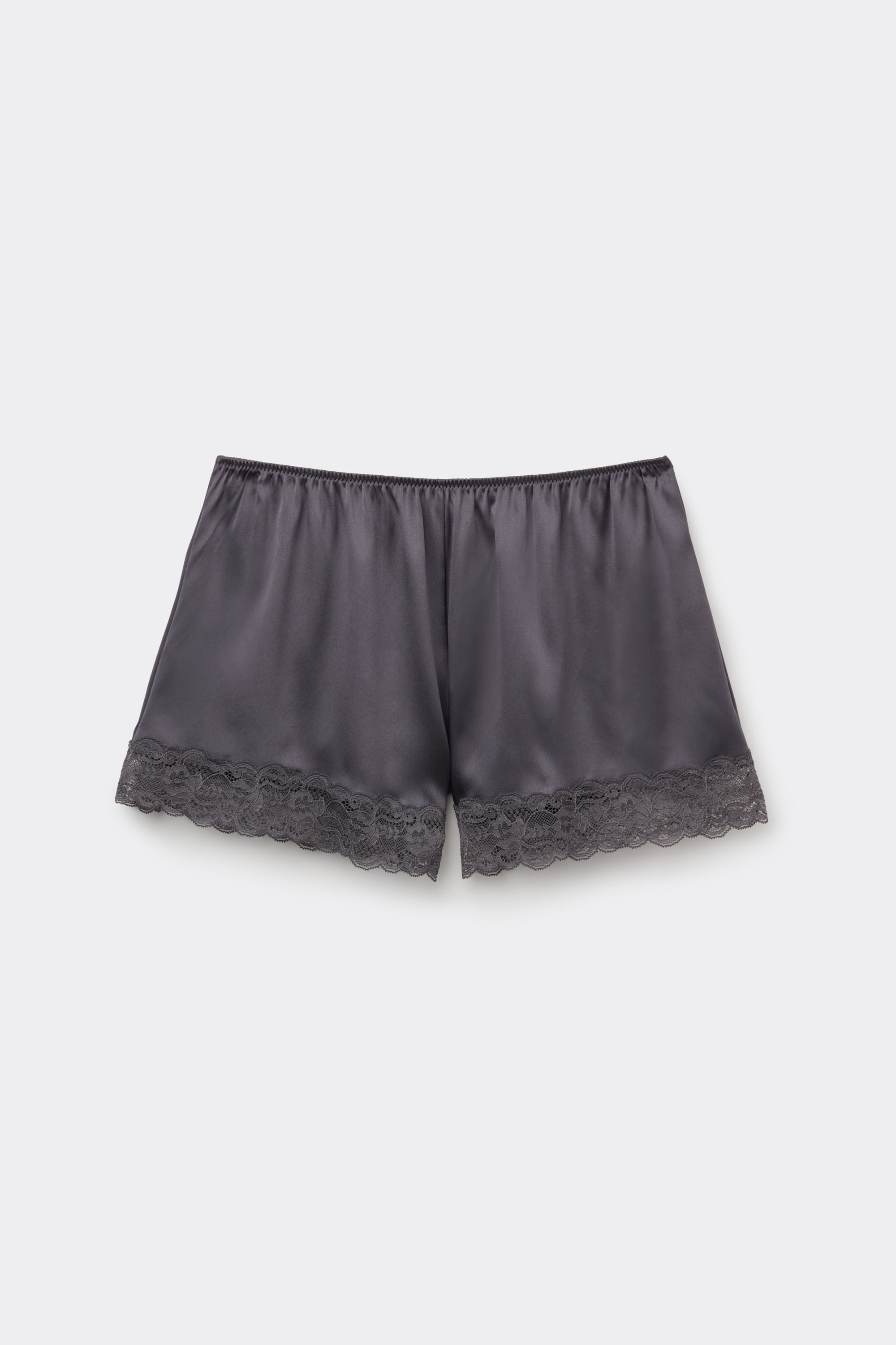 Lace Trim Silk Shorts