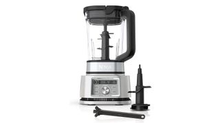 Ninja Foodi Power Blender & Processor 3-in-1 with two accessories next to it, one of the Ninja blenders on sale
