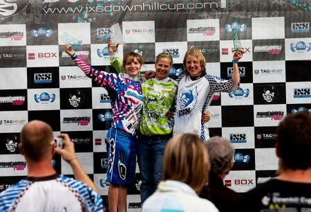 Elite women's iXS European Downhill podium
