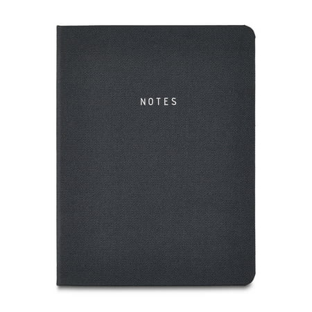 Pen+gear Fabric Cover Journal, Black, 240 Ruled Pages, Elastic Band