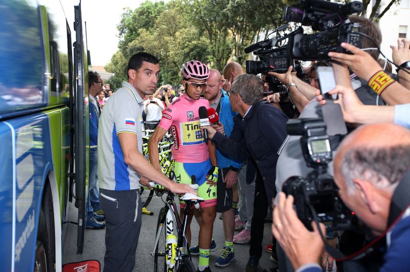 There was plenty of action at the Tinkoff-Saxo team bus today