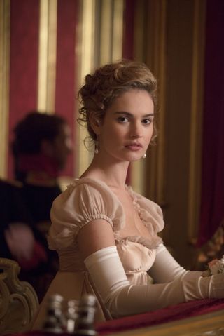 Lily James as Natasha Rostov in War And Peace