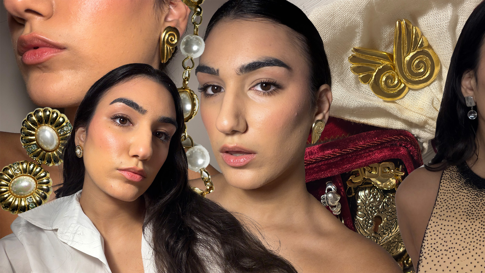 Who What Wear editor Josephine Hadjiloucas trying on the best clip-on earring brands