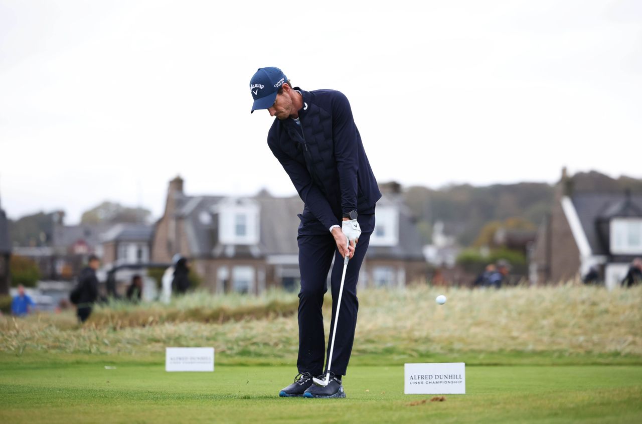 Sir Andy Murray during Day One of the Alfred Dunhill Links Championship 2025 at Carnoustie Golf Links