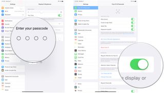 Turn on Attention Awareness for Face ID on iPad Pro by showing: Enter your passcode, then turn on Attention Awareness Features
