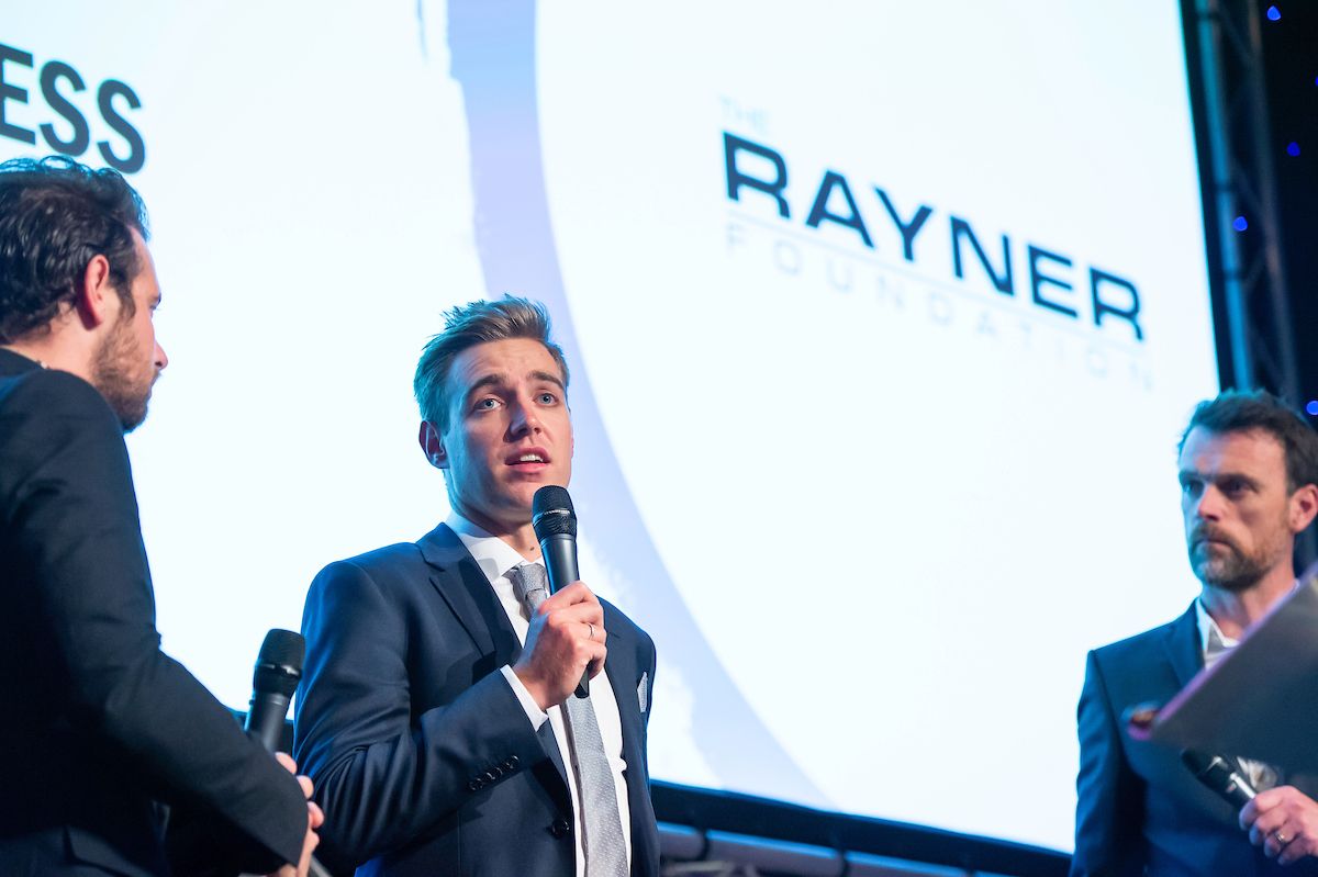 Ineos rider Chris Lawless on stage