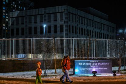 The closed U.S. embassy in Kyiv