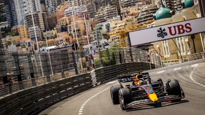 Max Verstappen (Oracle Red Bull Racing) on the streets of Monte-Carlo during 1st practice for the F1 Grand Prix of Monaco