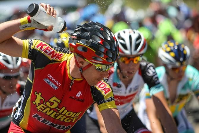 Riders were doing all they could to try to keep cool today.