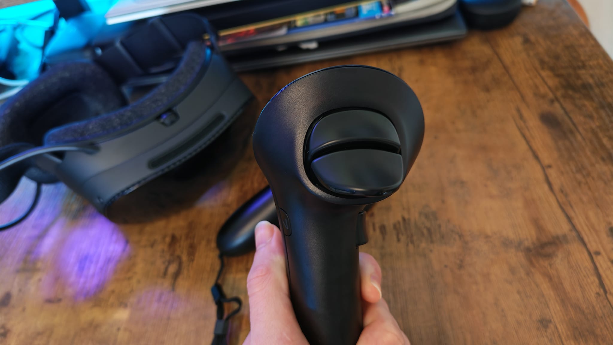 The trigger and bumper on the Steam Frame controller
