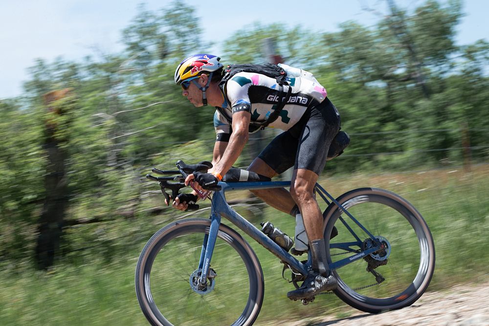 Colin Strickland escaped the lead group mid-race, and knew the following hours would be headwind, followed by a tail wind back into Emporia.