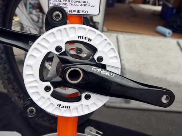 MRP showed off a prototype version of its upcoming S4 single-ring chain guide at the Sea Otter Classic.