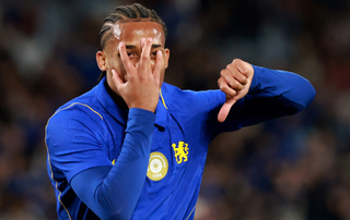 Chelsea's Joao Pedro reacts after scoring a goal during the Sydney Super Cup football match between Chelsea FC and the Western Sydney Wanderers at Stadium Australia in Sydney on July 28, 2026.