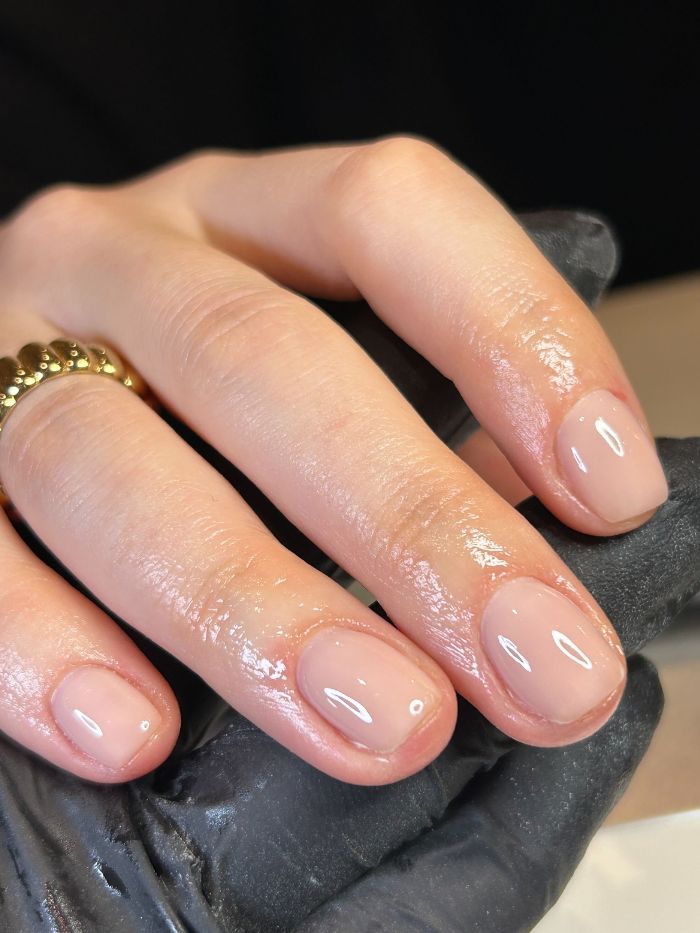 Junior beauty editor Grace Lindsay, after getting a Hard BIAB manicure