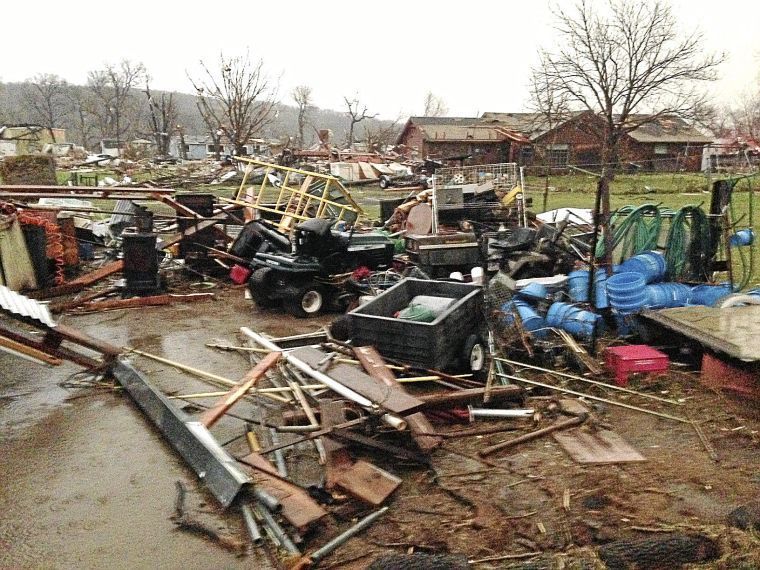 Damage in Sand Springs, Oklahoma.