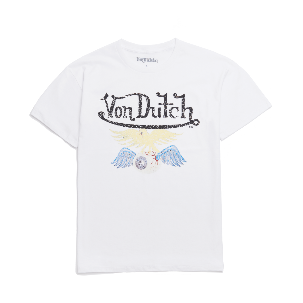 White Vintage Washed Flying Eye Tee - Xs