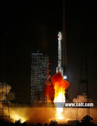 A Chinese Long March 3B rocket launches the new Chinasat 2A military communications satellite into orbit on May 26, 2012, from the Xichang space center.