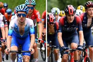 CISTIERNA SPAIN AUGUST 26 LR Pavel Sivakov of Russia and Tao Geoghegan Hart of United Kingdom and Team INEOS Grenadiers compete during the 77th Tour of Spain 2022 Stage 7 a 190km stage from Camargo to Cistierna LaVuelta22 WorldTour on August 26 2022 in Cistierna Spain Photo by Tim de WaeleGetty Images