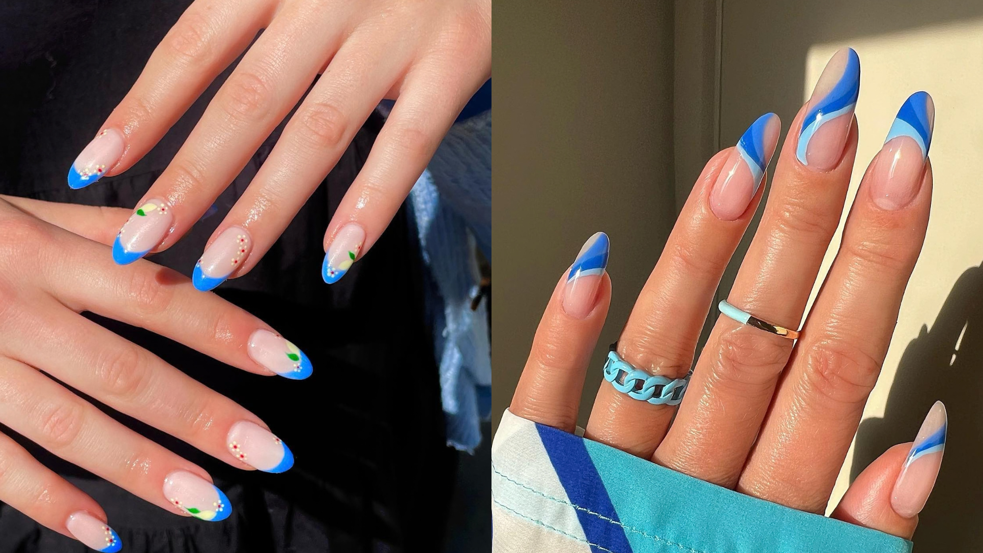 blue french tip ideas