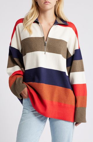 Coastal Stripe Half-Zip Pullover