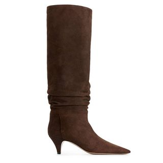 Slouchy Suede Boots - Dark Brown - Arket Gb