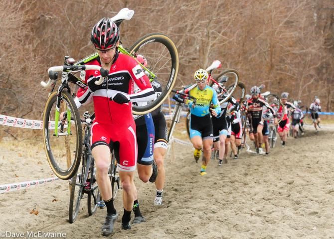 Shawn Milne (Cyclocrossworld.com) leading on lap one