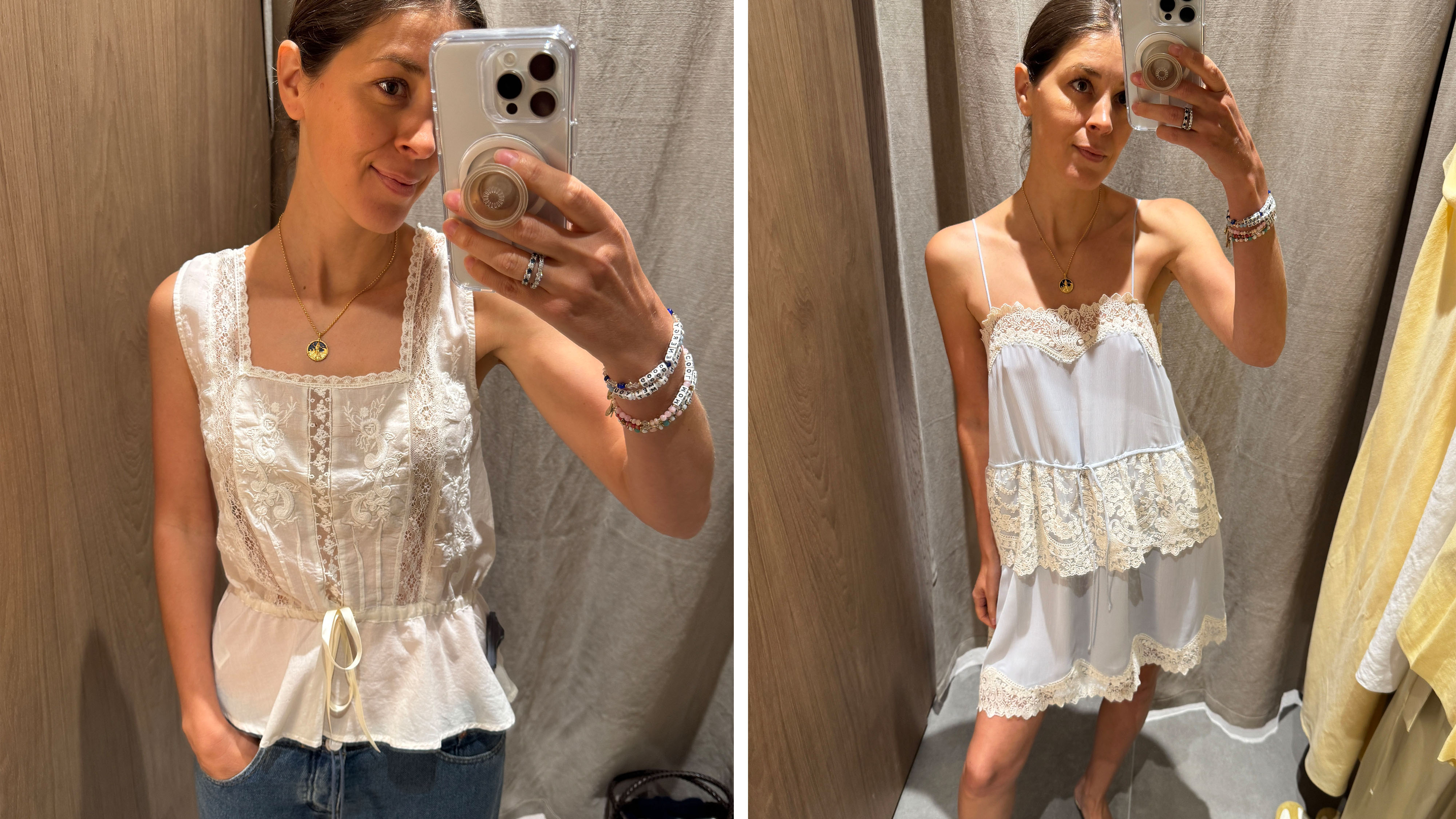 Woman in zara fitting room