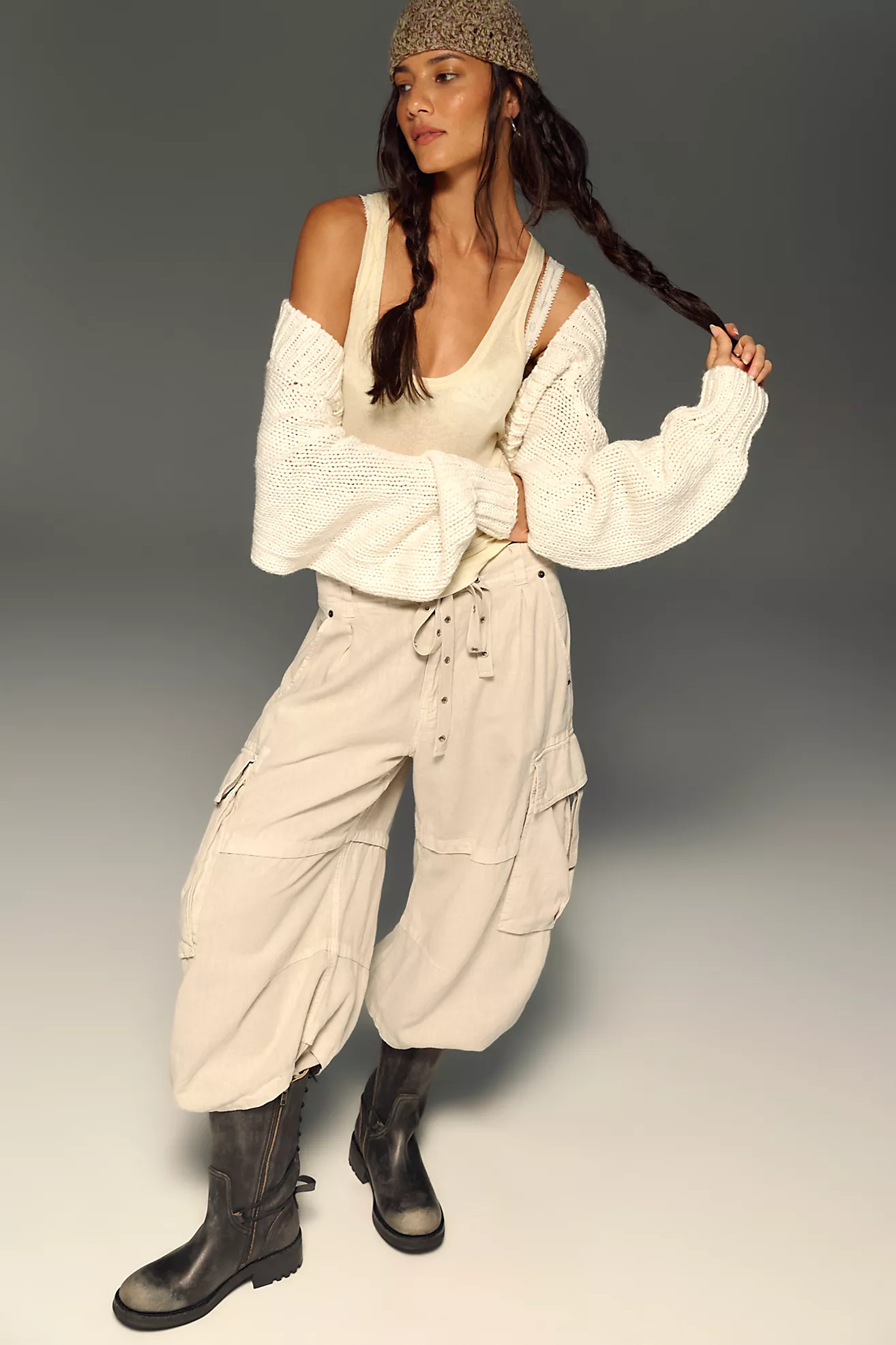 We the Free Reef Curved Linen Cargo Pants