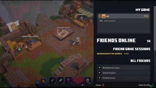 Minecraft Dungeons Beta Friends List