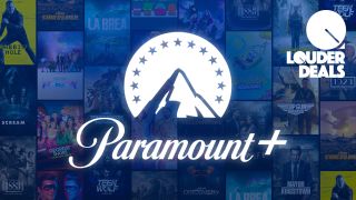 Paramount Plus graphic with Louder deals badge in the top right
