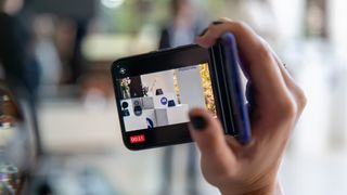 Motorola Razr Ultra 2026 camcorder mode with Rotate to Zoom
