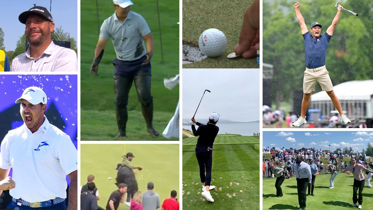 A selection of images of viral moments in the 2023 golf season