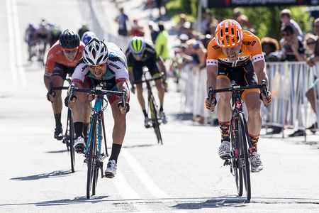 Ryan Roth beats Eric Marcotte by a bike throw to win the 2016 Winston-Salem Classic.