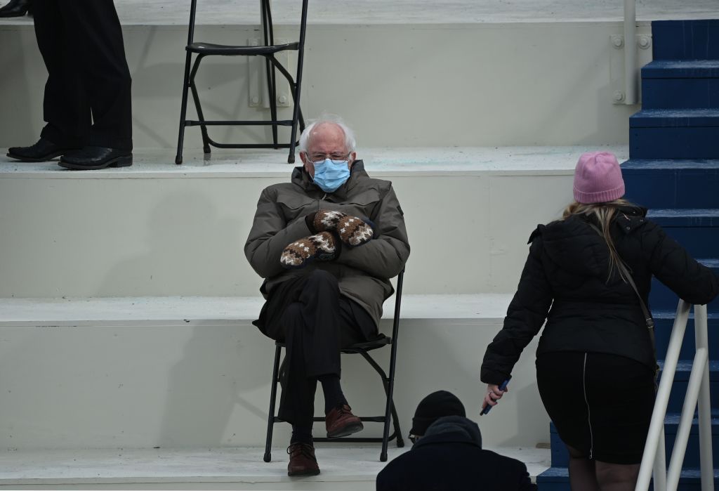 Sen. Bernie Sanders at the Biden inauguration.