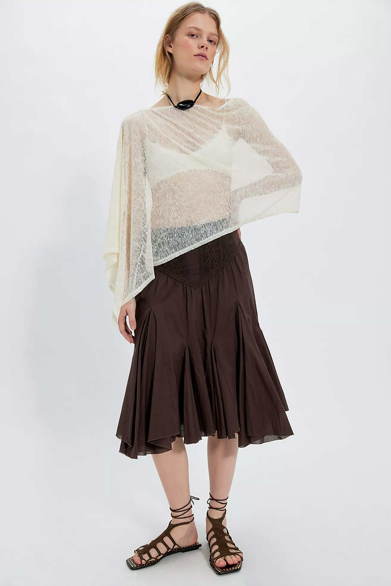 Fp One Frida Godet Midi Skirt