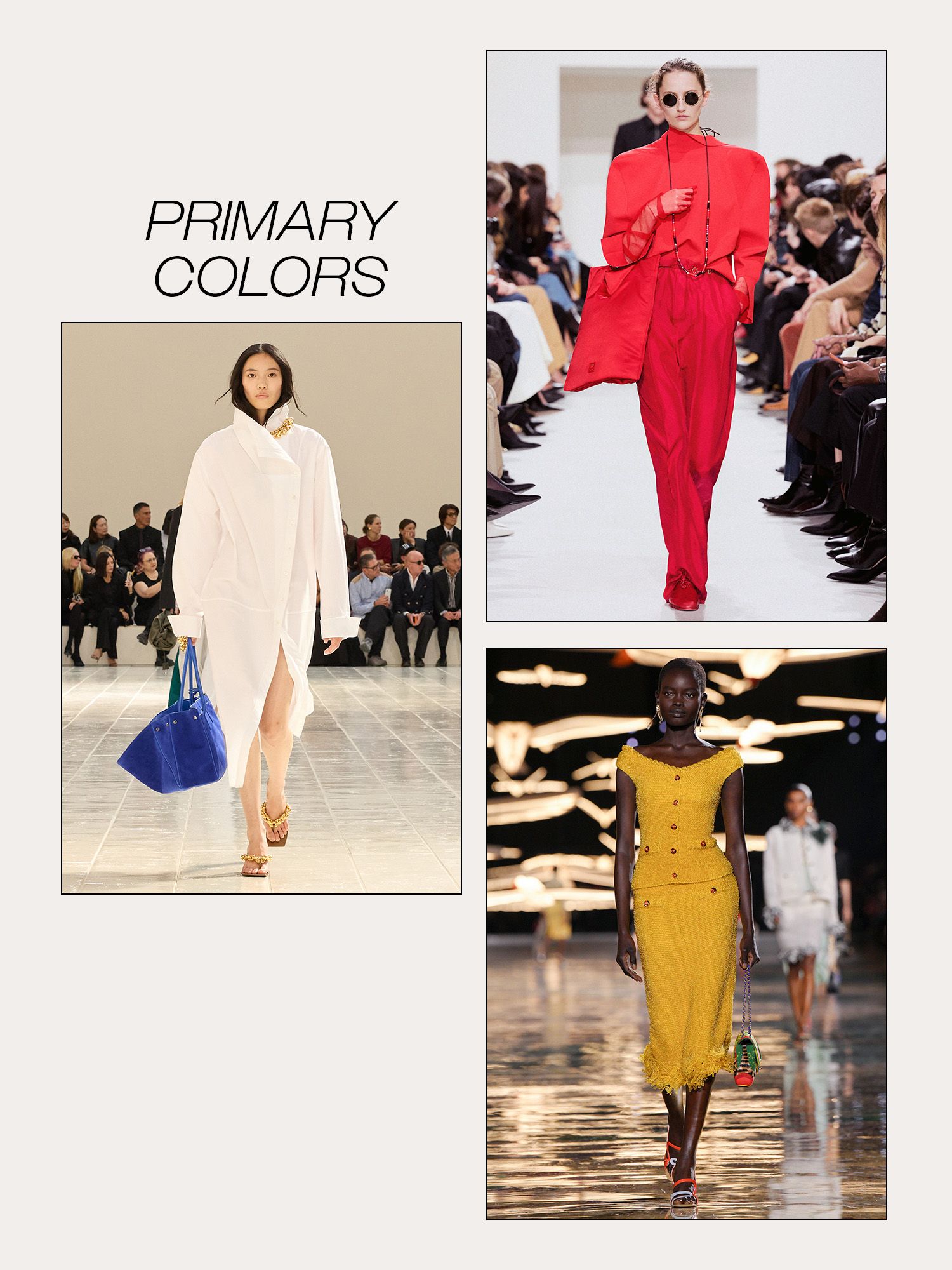 Collage of Paris fashion week spring/summer 2027 runway models.