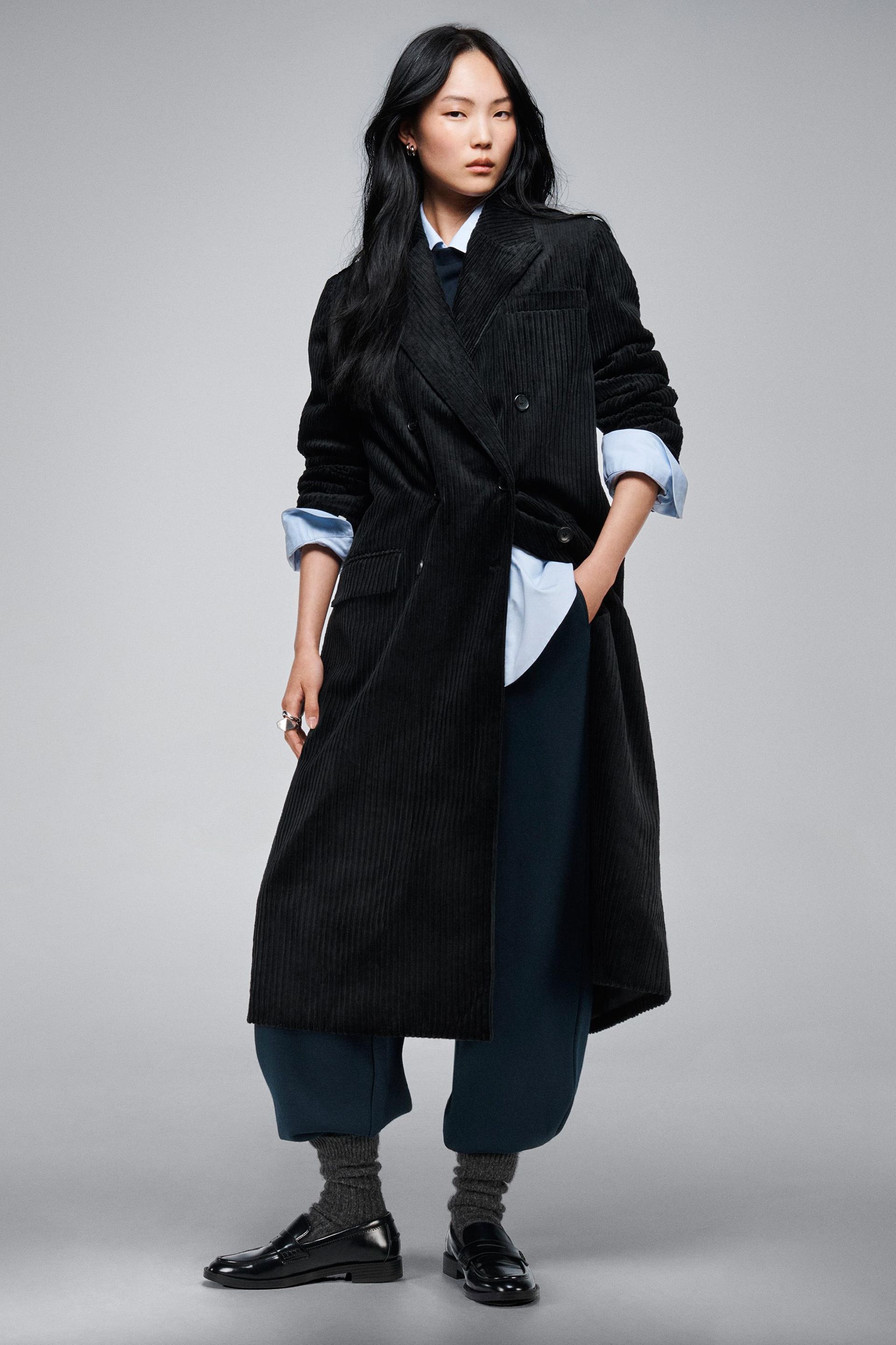 Long Corduroy Coat Zw Collection Limited Edition