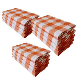 Orange and white gingham napkins