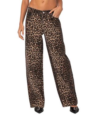 Leopard Printed Low Rise Jeans