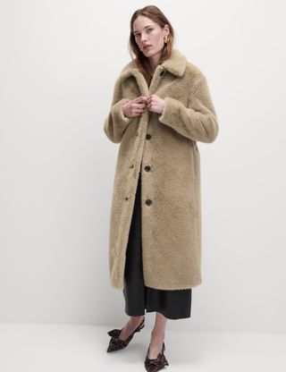 Faux Fur Collared Longline Coat