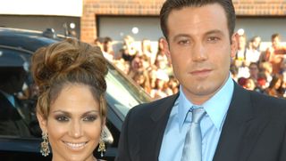 ben affleck and jennifer lopez during gigli california premiere at mann national in westwood, california, united states photo by jeff kravitzfilmmagic