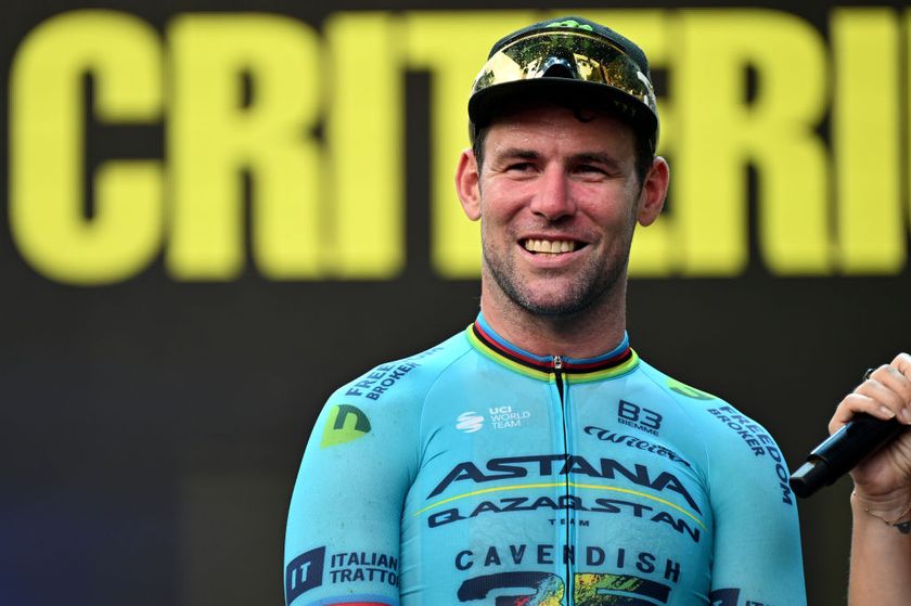 SINGAPORE SINGAPORE NOVEMBER 10 Mark Cavendish of The United Kingdom and Astana Qazaqstan Team celebrates at podium as race winner during the 3rd Tour de France Prudential Singapore 2024 Criterium a 575km one day race from Singapore to Singapore on November 10 2024 in Singapore Photo by Tim de WaeleGetty Images