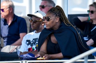 Serena Williams courtside at a tennis match