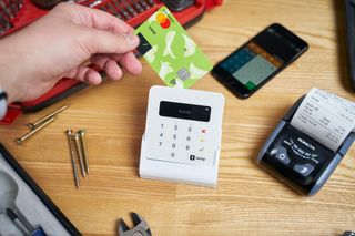 Card is tapped onto a SumUp POS payment terminal