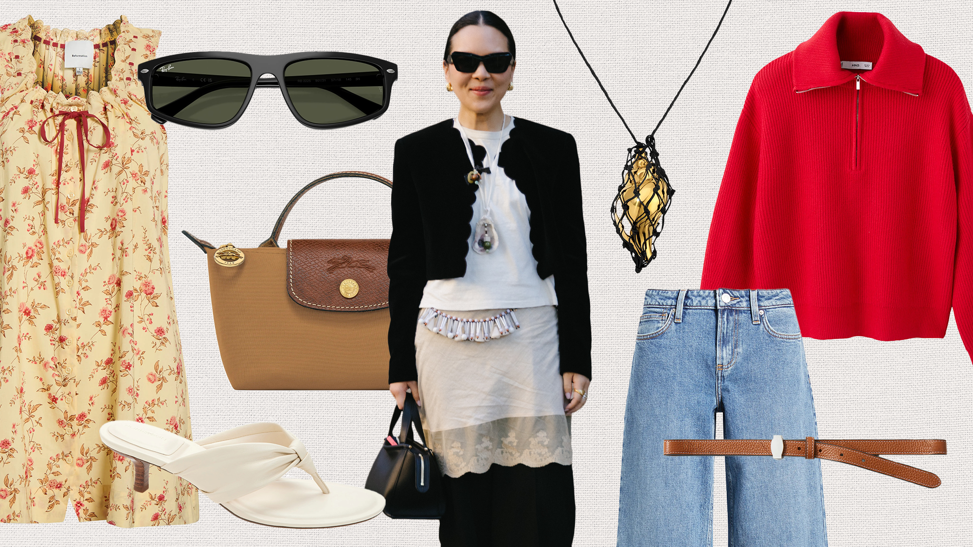 Linda Cui Zhang wearing different eclectic outfits