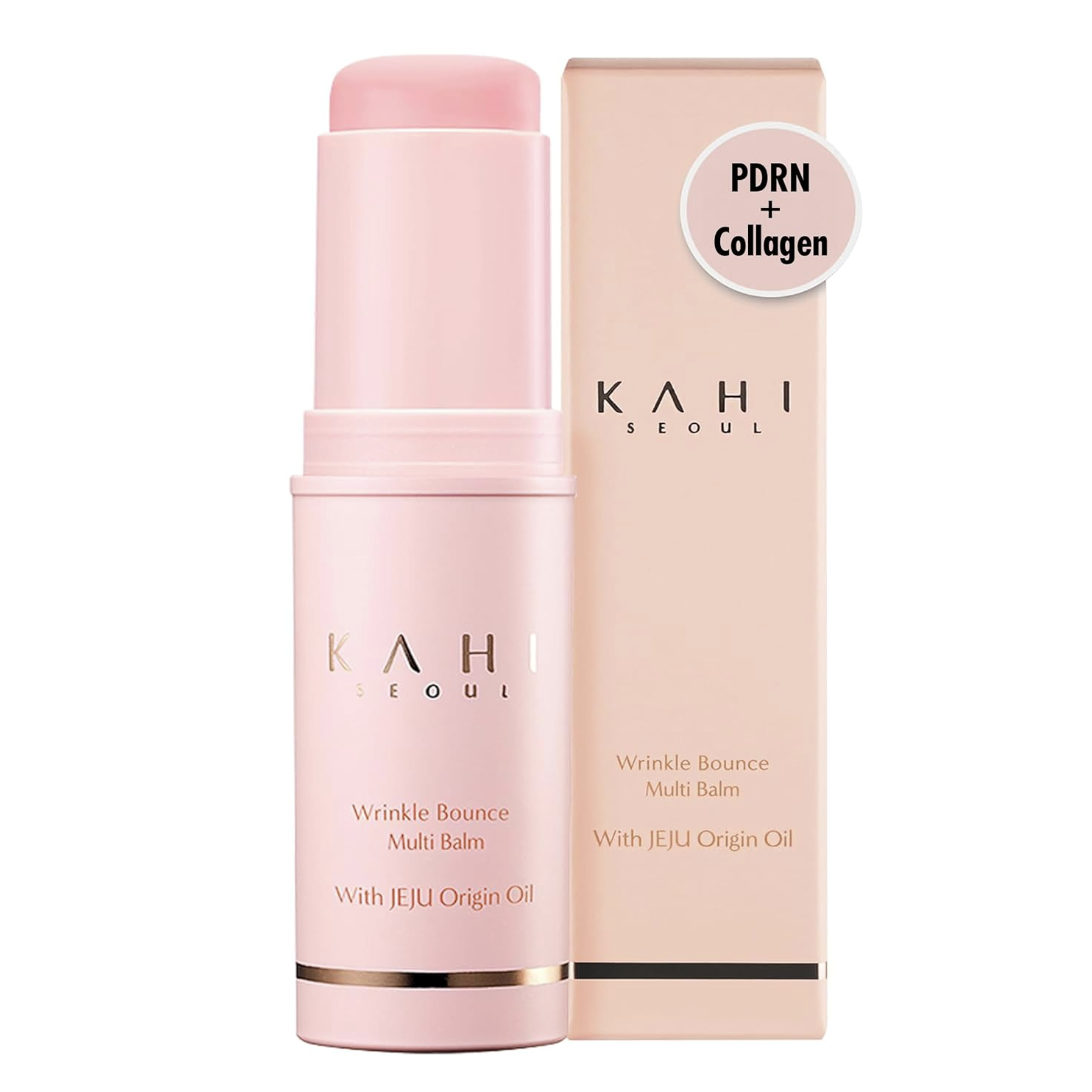 Kahi Wrinkle Bounce Multi Balm Stick | Pdrn Collagen Wrinkle Stick | Korean Skin Care |all-In-One Hydrating Lip Balm Eye Cream Neck Cream Make Up Base &amp;amp; Face Mist Moisture Balm