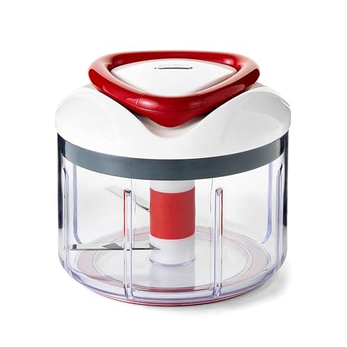 Zyliss E910015u Easy Pull Chopper and Manual Food Processor-Vegetable Slicer and Dicer-Hand Held, Stainless Steel, White, 1