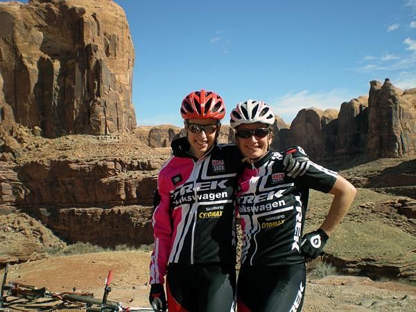 Lea Davidson and Sue Haywood are team-mates for Trek / VW.