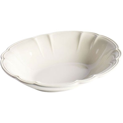 white scalloped serving bowl